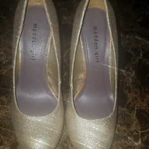 Madden Girl Glittery Gold Heels